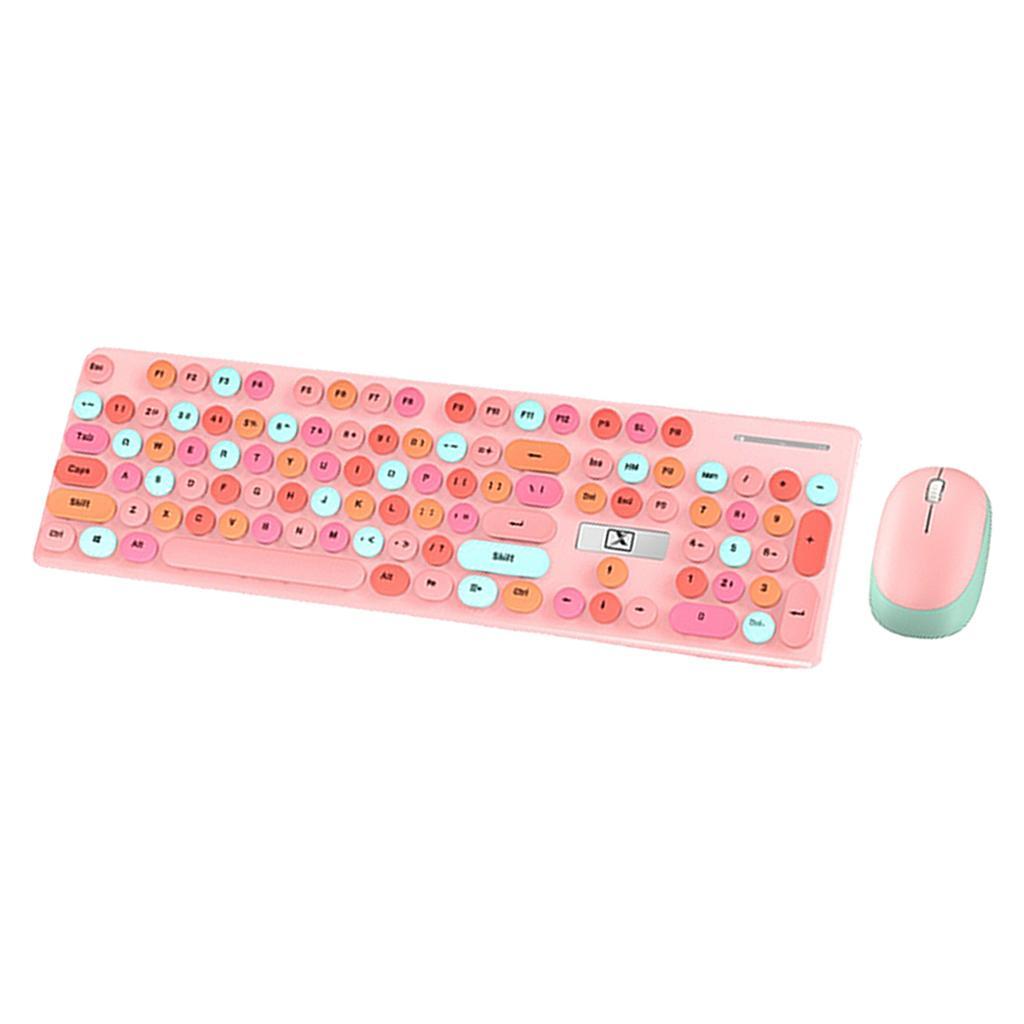 104 keys 2.4GHz N620 Wireless Punk Mechanical Keyboard Mouse Gaming Set Cute