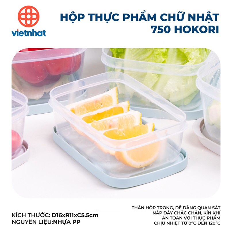 Combo 3 Hộp Đựng Thực Phẩm Chữ Nhật 750-1500-2500 ml Hokori - Hàng Chính Hãng 