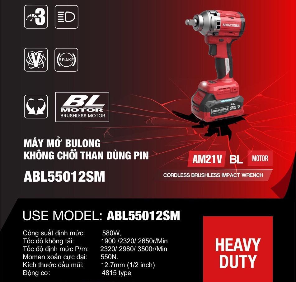 MÁY SIẾT BULÔNG 580W ABL55012SM BODY AMAXTOOLS  - HÀNG CHÍNH HÃNG
