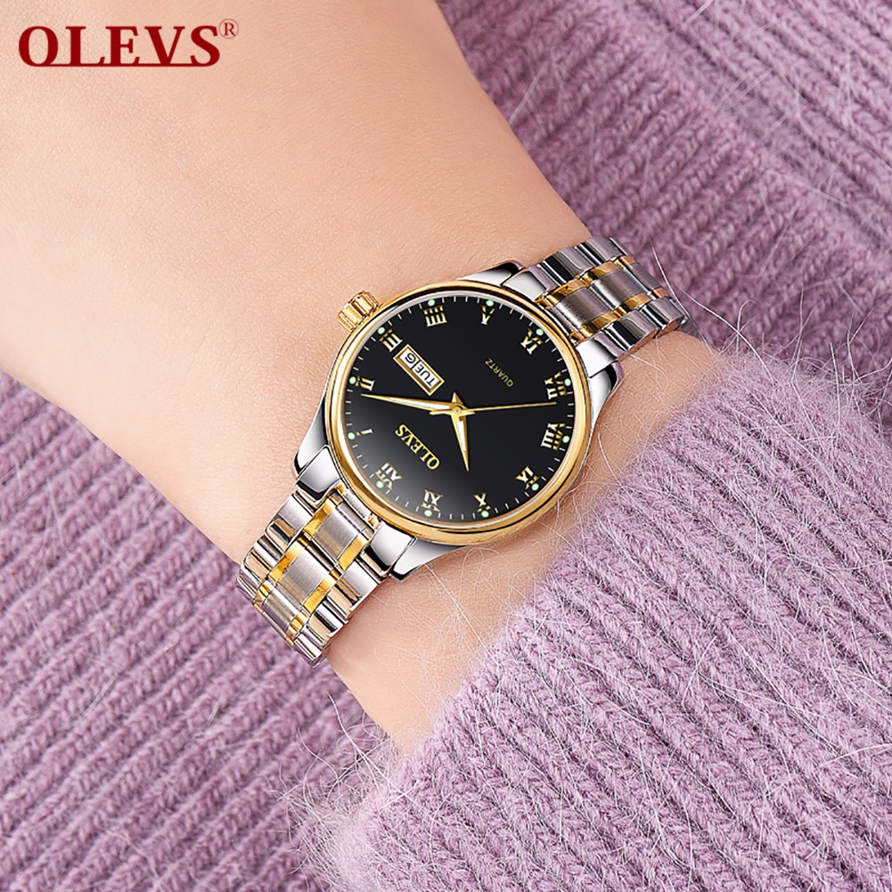 Đồng Hồ Nữ Chính Hãng OLEVS, Đồng Hồ Dây Kim Loại Chống Gỉ, Mặt Kính Chống Trầy Xước, Chống Nước 3ATM Tốt, Đồng Hồ Nữ Đẹp, Sang Trọng, Cá Tính, Phong Cách Nữ Sinh Hàn Quốc