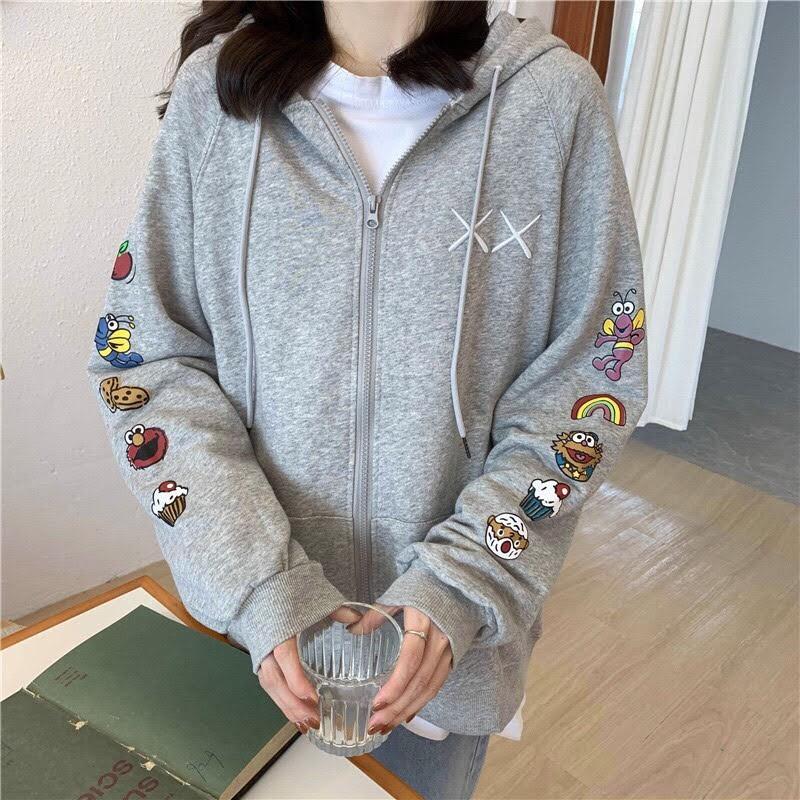 Áo khoác nam nữ nỉ ngoại in tay xx