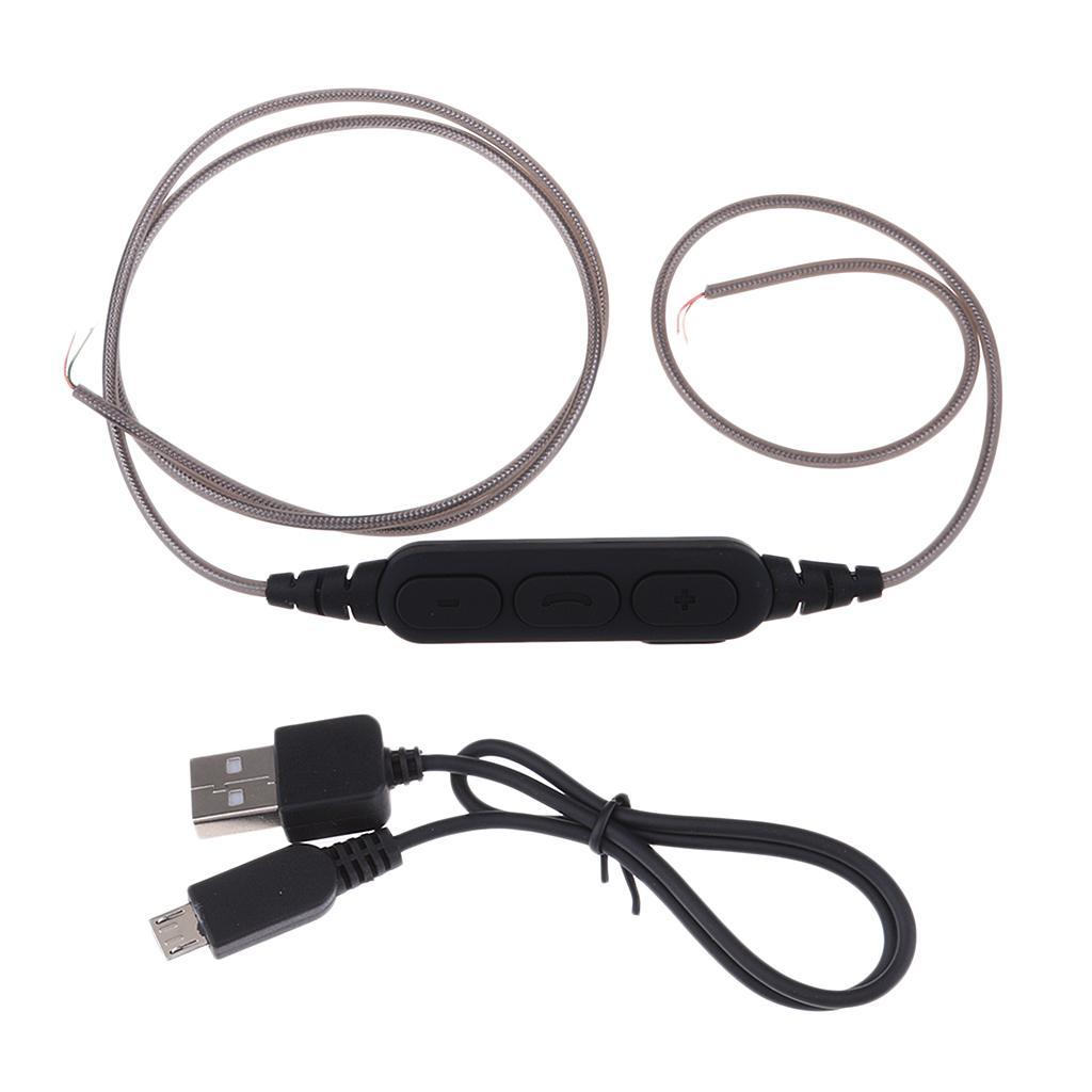 DIY Headphone Audio Cable Line Earphone Maintenance Control Wire With Microphone Bluetooth Adapter Receiver