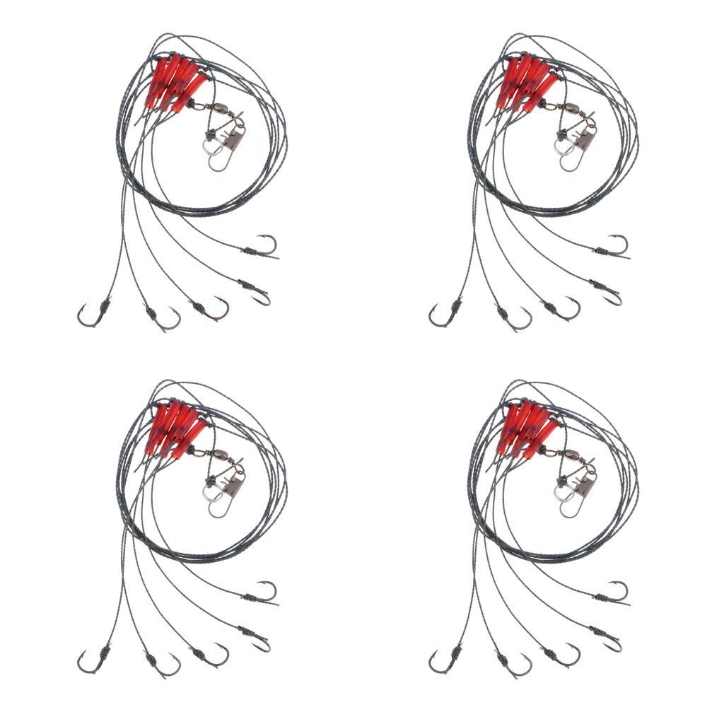 100m PE Fishing Wire and 5pcs Fishing String Hook Fish Rigs Lure Baits Hook