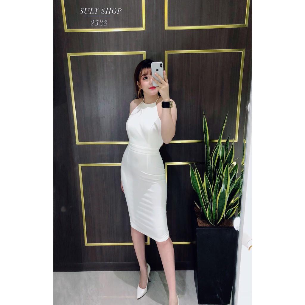 Đầm body yếm dây cột cổ
