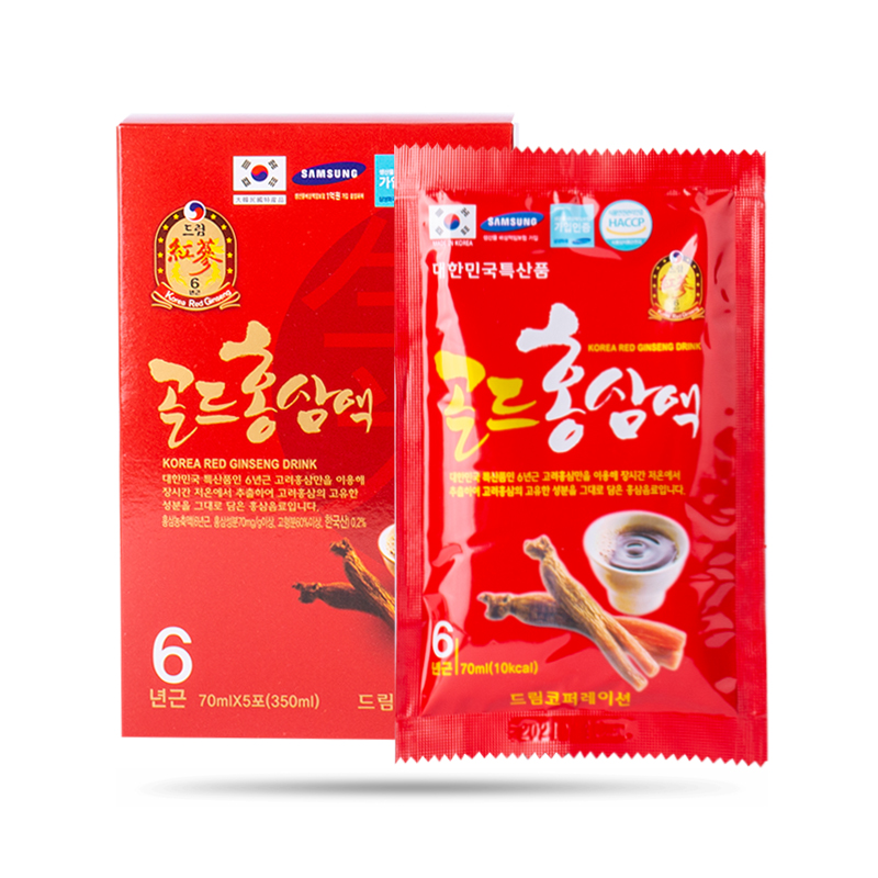 Nước Uống Hồng Sâm 6 Năm Korea Red Ginseng Drink (70 ml x 30 gói)