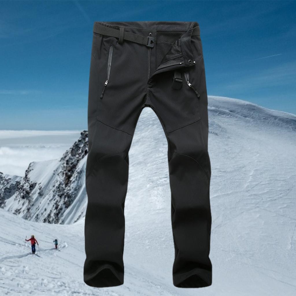 Womens Ski Pants Softshell Thick for Travel Hiking Black