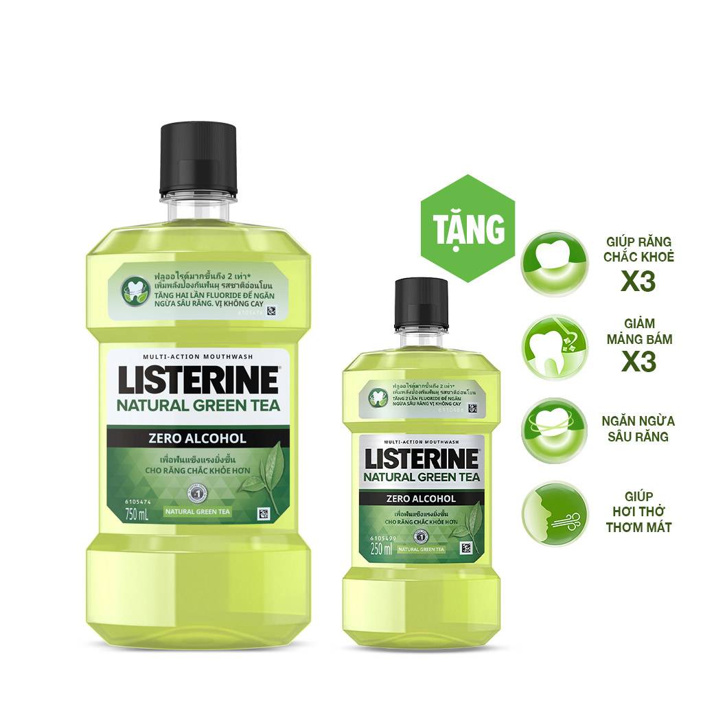 Nước súc miệng Listerine trà xanh 750ml + Tặng 1 trà xanh 250ml - 101016577