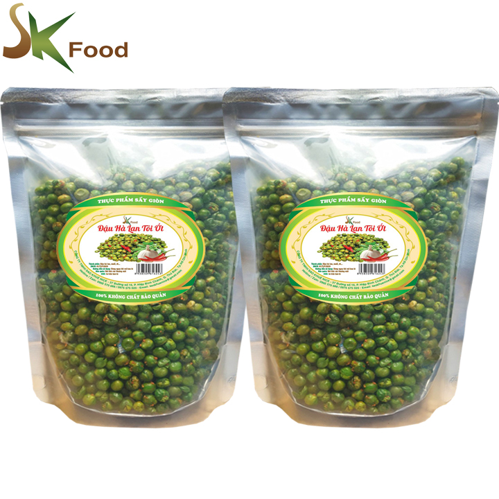 ĐẬU HÀ LAN TỎI ỚT THƯƠNG HIỆU SK FOOD - TỔNG 2 BỊCH 1KG