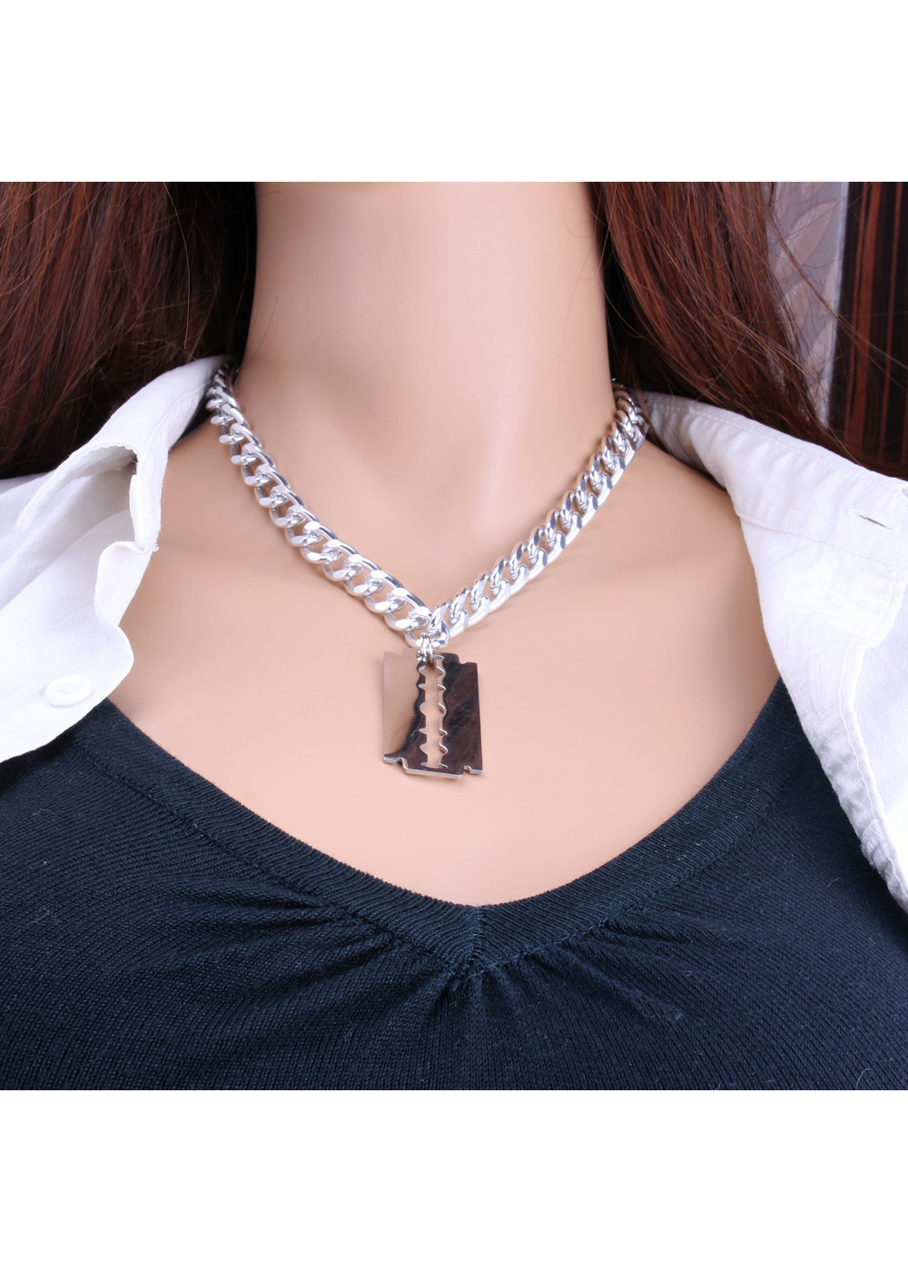 Vòng cổ dao lam bản to cực chất phụ kiện nam nữ
