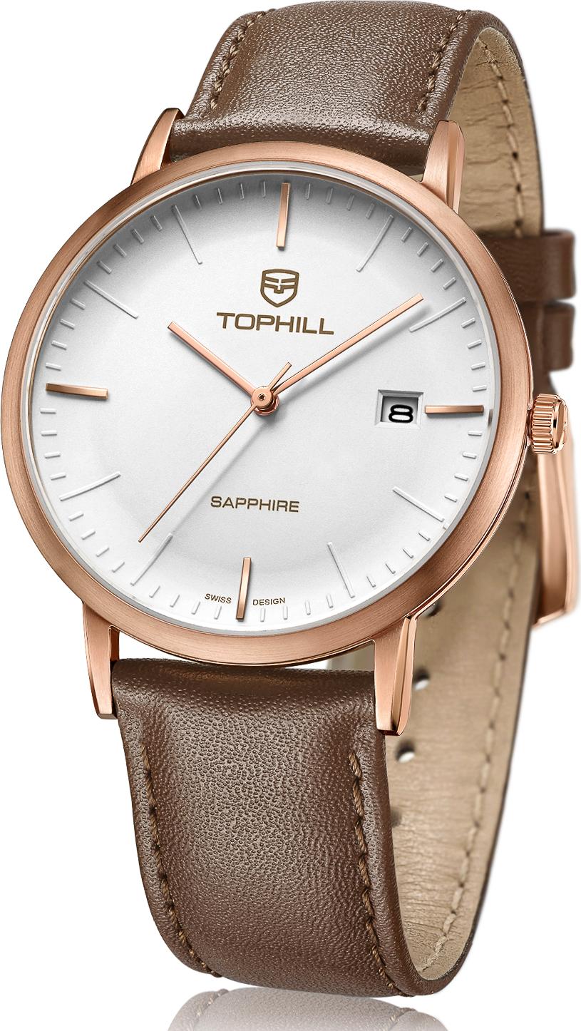 Đồng hồ nam dây da chính hãng Thụy Sĩ TOPHILL TS001M.PZ3252