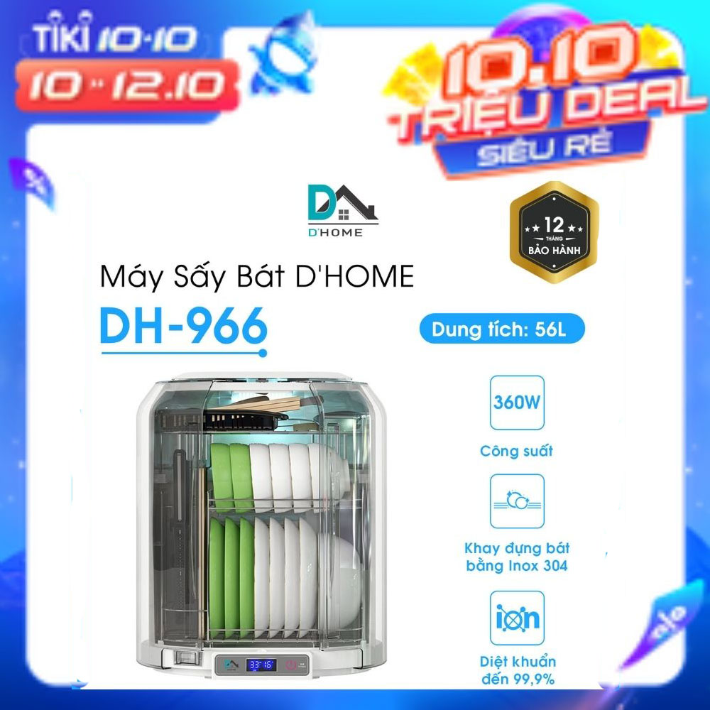 Máy Sấy, Chén Bát Chất Lượng DHOME DH-996 ( 56 Lít ) - Khử Trùng Bằng Tia Cực Tím - Hàng Chính Hãng