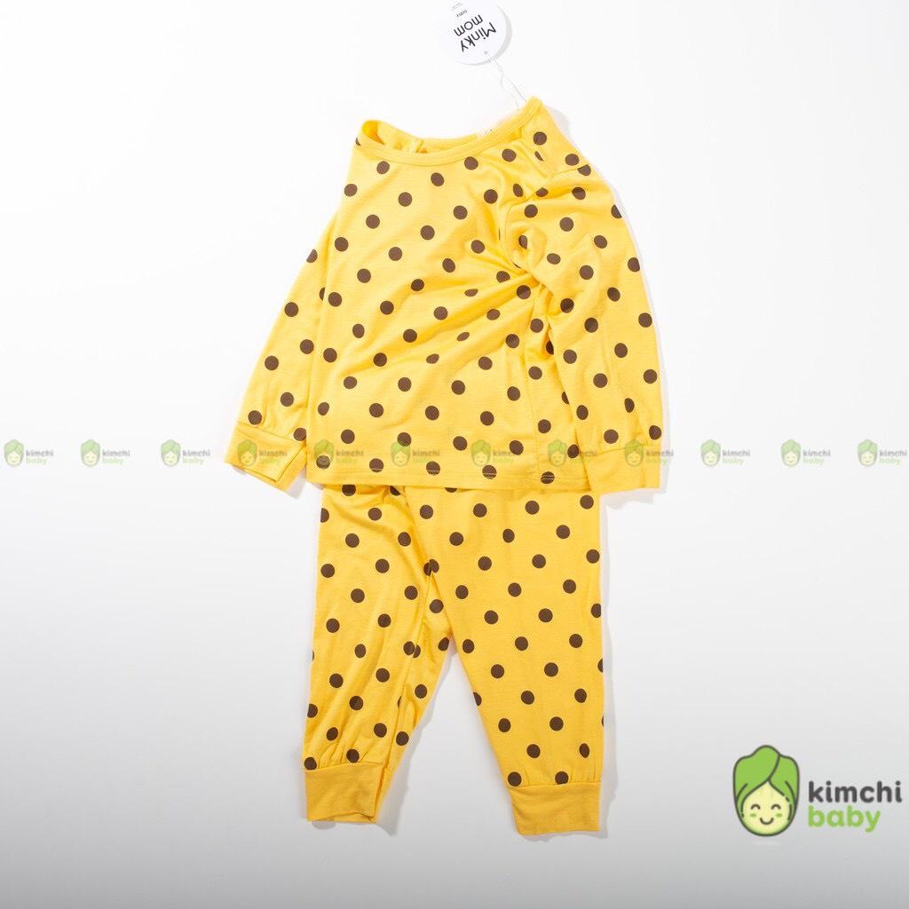 Bộ tay dài thun lạnh Minky Mom bò sữa cho bé trai bé gái từ 7-19kg