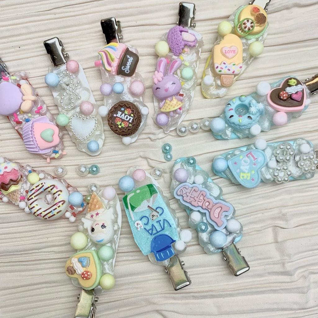 Kẹp tóc Diy kem keo dễ thương cho bé
