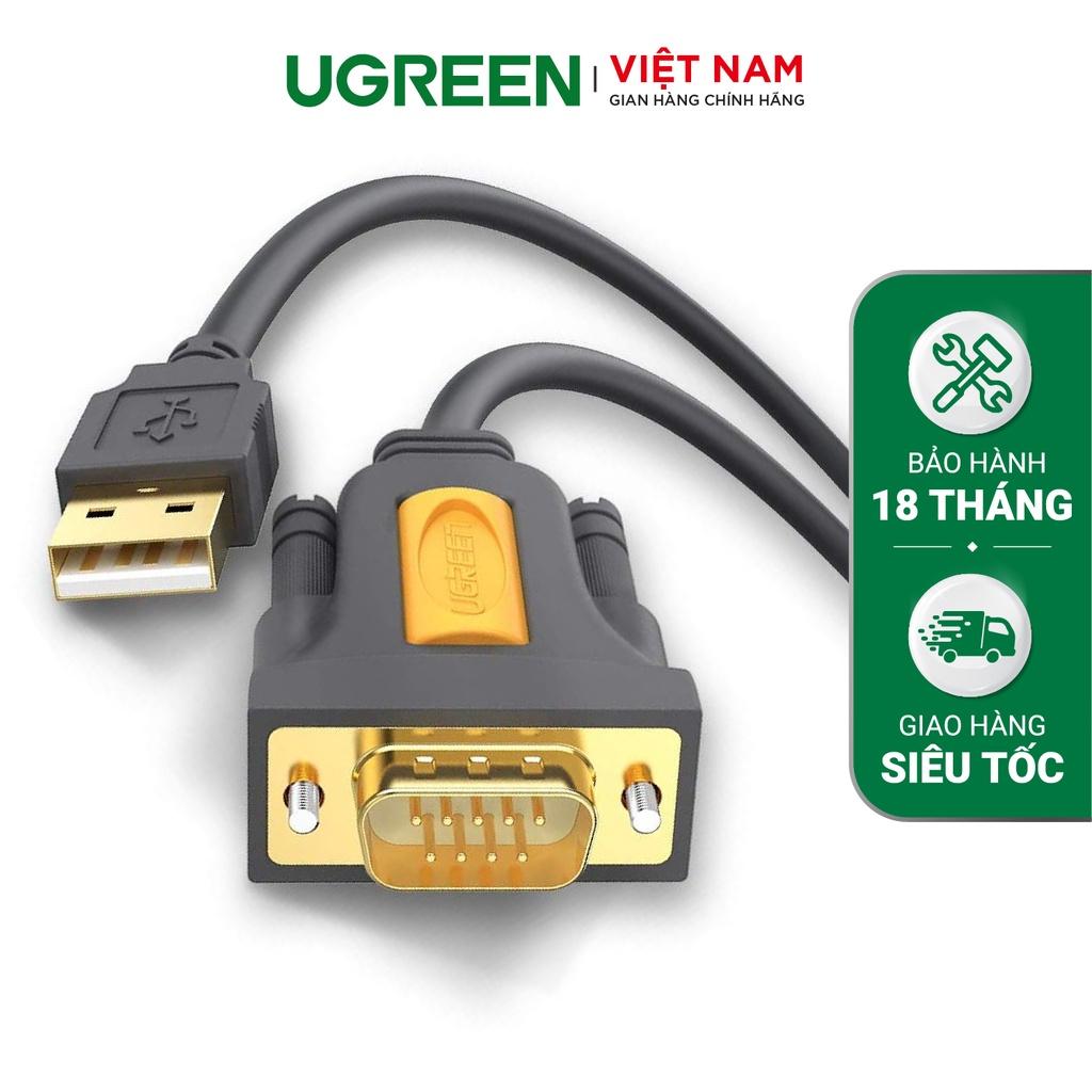 Dây USB 2.0 sang COM DB9 RS-232 chipset PL2303TA UGREEN CR104 hàng chính hãng