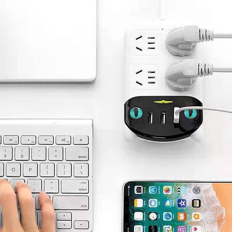 Ổ điện thông minh USB đa chức năng có khe cắm điện thoại, chống giật, an toàn cho trẻ em