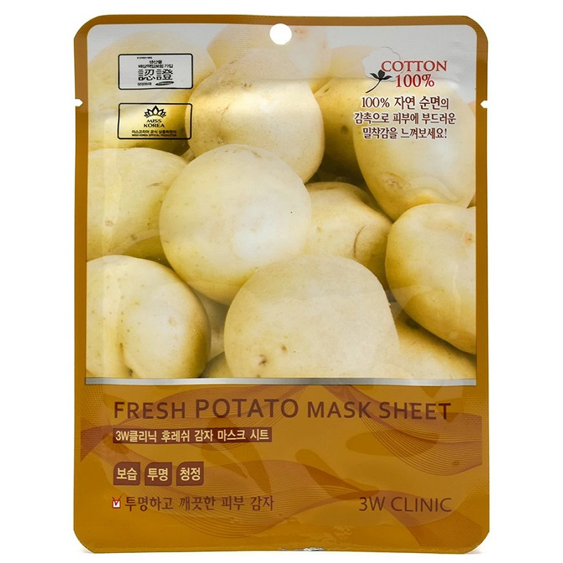 Mặt nạ dưỡng trắng da chiết xuất khoai tây 3W Clinic Fresh Potato Mask Sheet 23ml