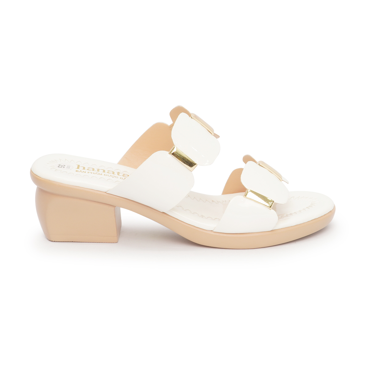 Dép nữ hai quai nhị đế PU cao 3cm mã HNDE3F780