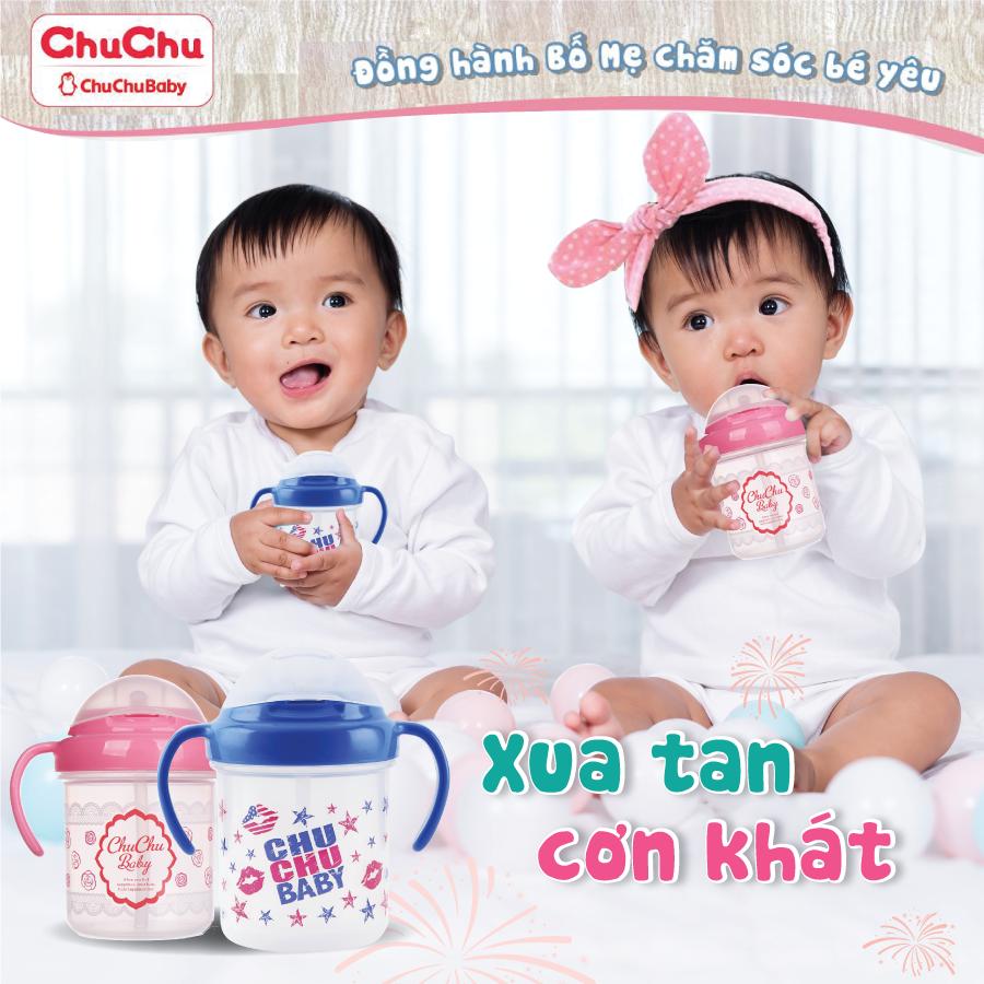 Bình Uống Nước Có Ống Hút Bé Trai ChuChu Baby - Xanh