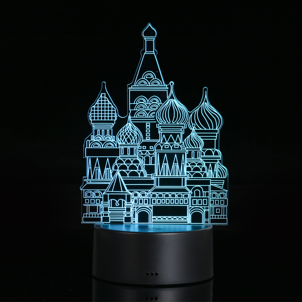 Đèn Ngủ LED 3D Acrylic Trong Suốt 7 Màu