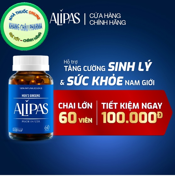 Viên uống tăng cường sinh lý nam ALIPAS [Combo 2 hộp 60 viên tặng 1 hộp 15 viên]