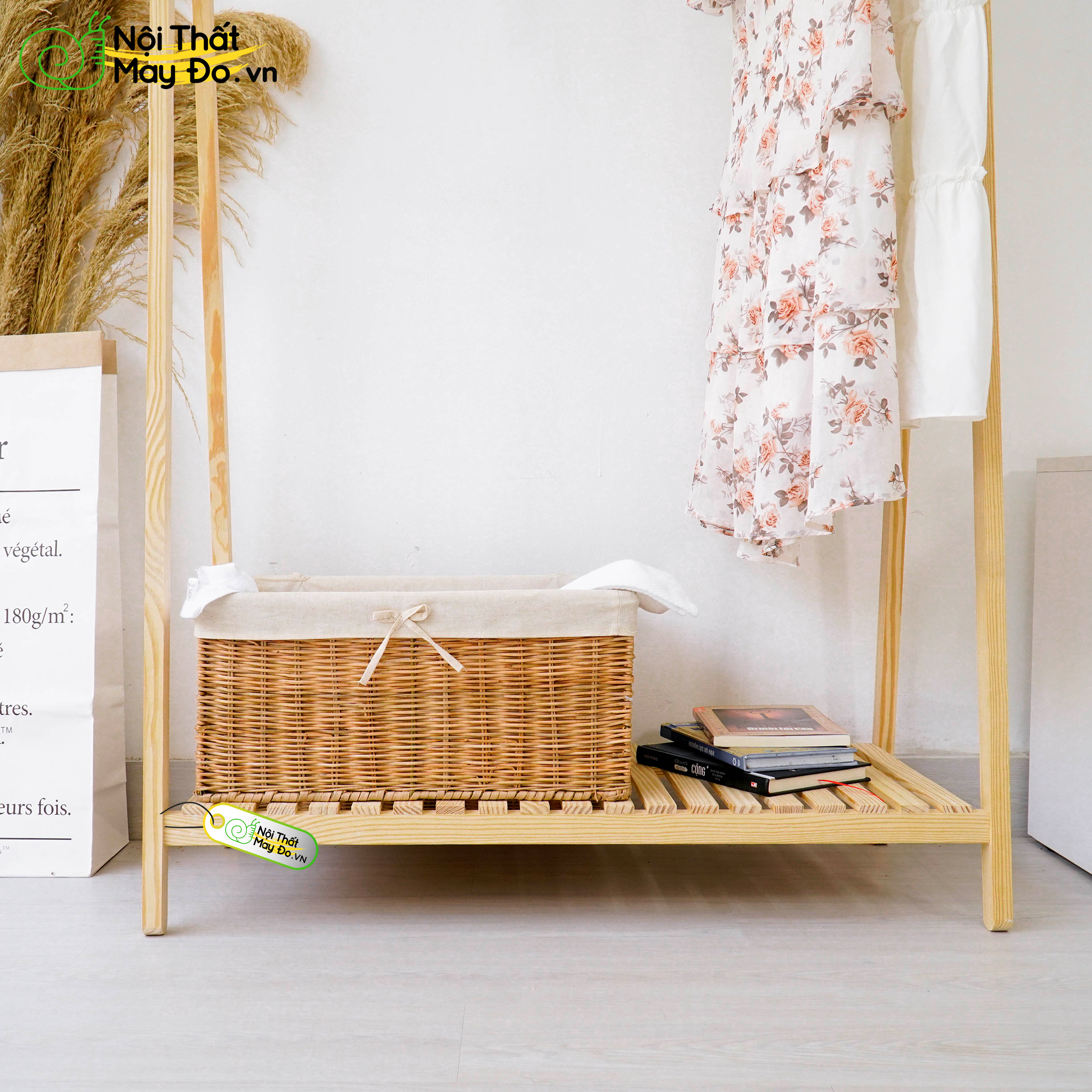 Giá Treo Quần Áo 1 Tầng - A Hanger 1F - Thiết Kế Khung Treo Hình Chữ A Đơn Giản - Size M - Dễ Lắp Ráp Và Di Chuyển - Màu gỗ