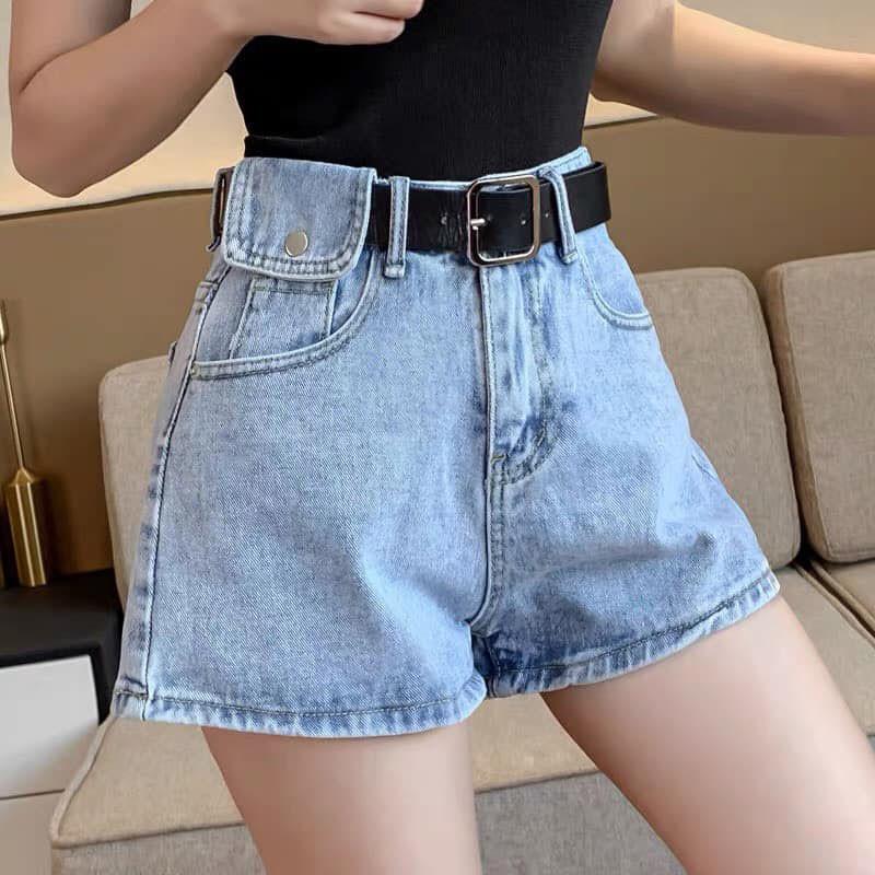 quần short jean nữ túi hộp