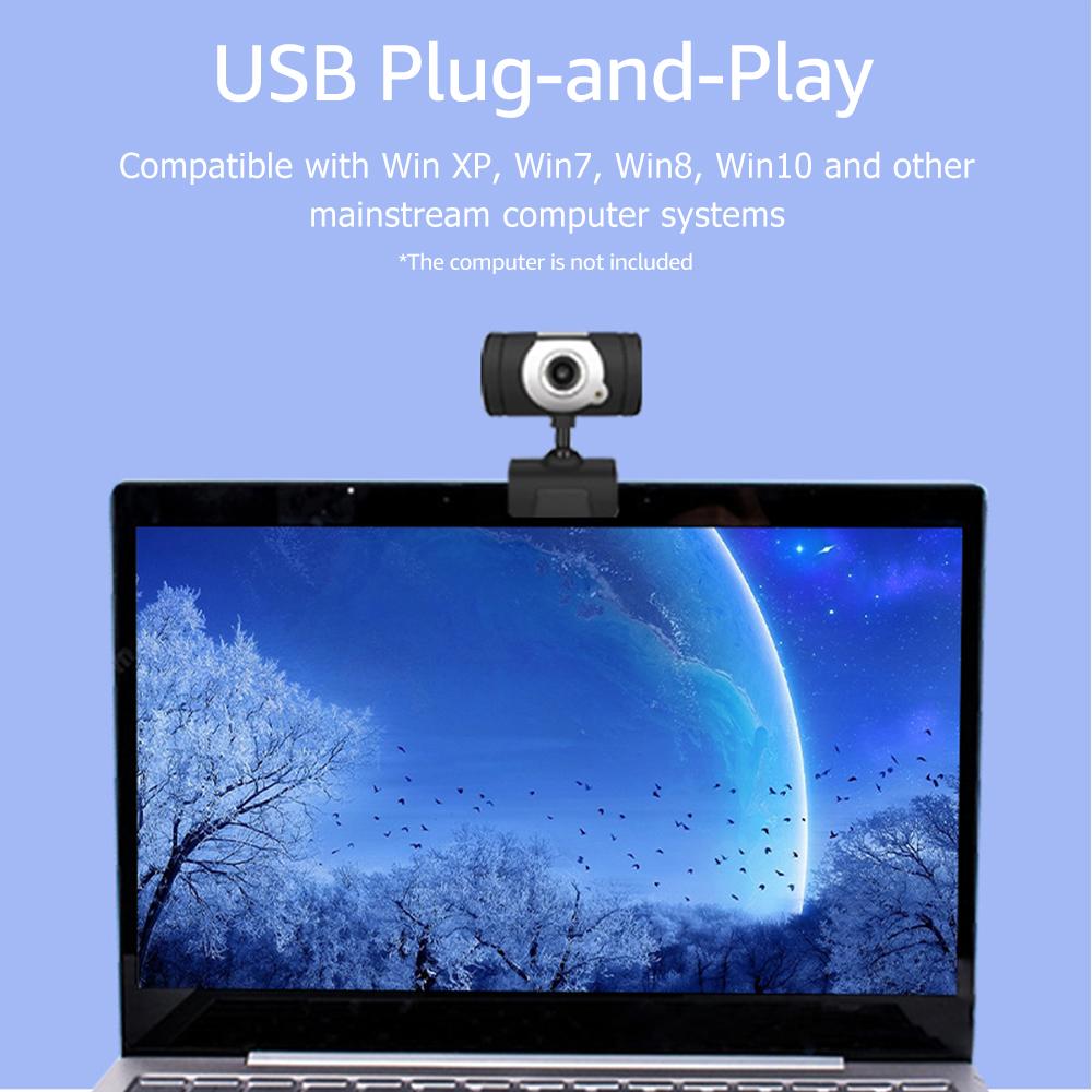 Webcam 480P USB Lấy nét,Micrô tích hợp để Phát trực tiếp cho Máy tính xách tay