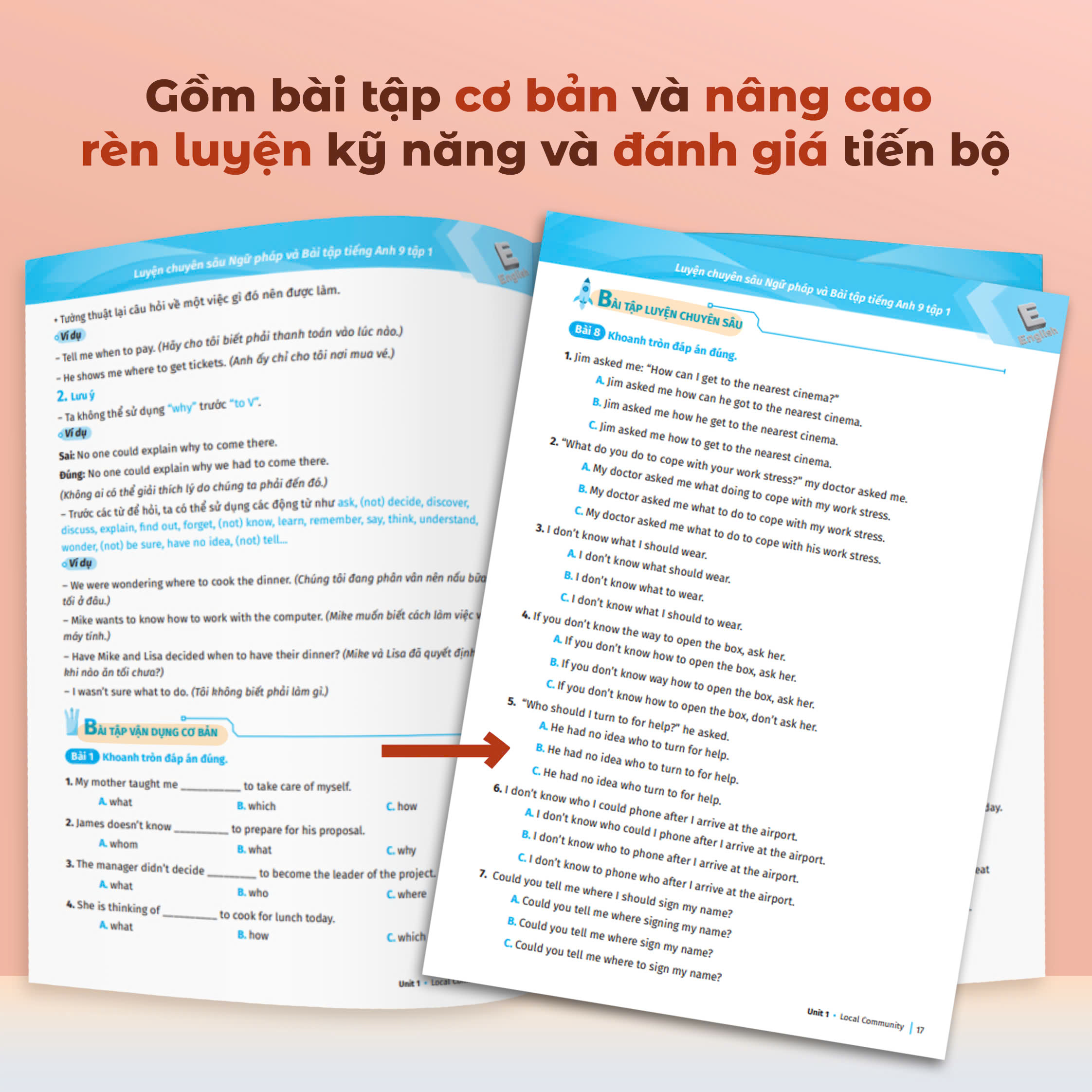 Combo Luyện chuyên sâu ngữ pháp và bài tập tiếng anh Lớp 9 (2 Tập) (Global)