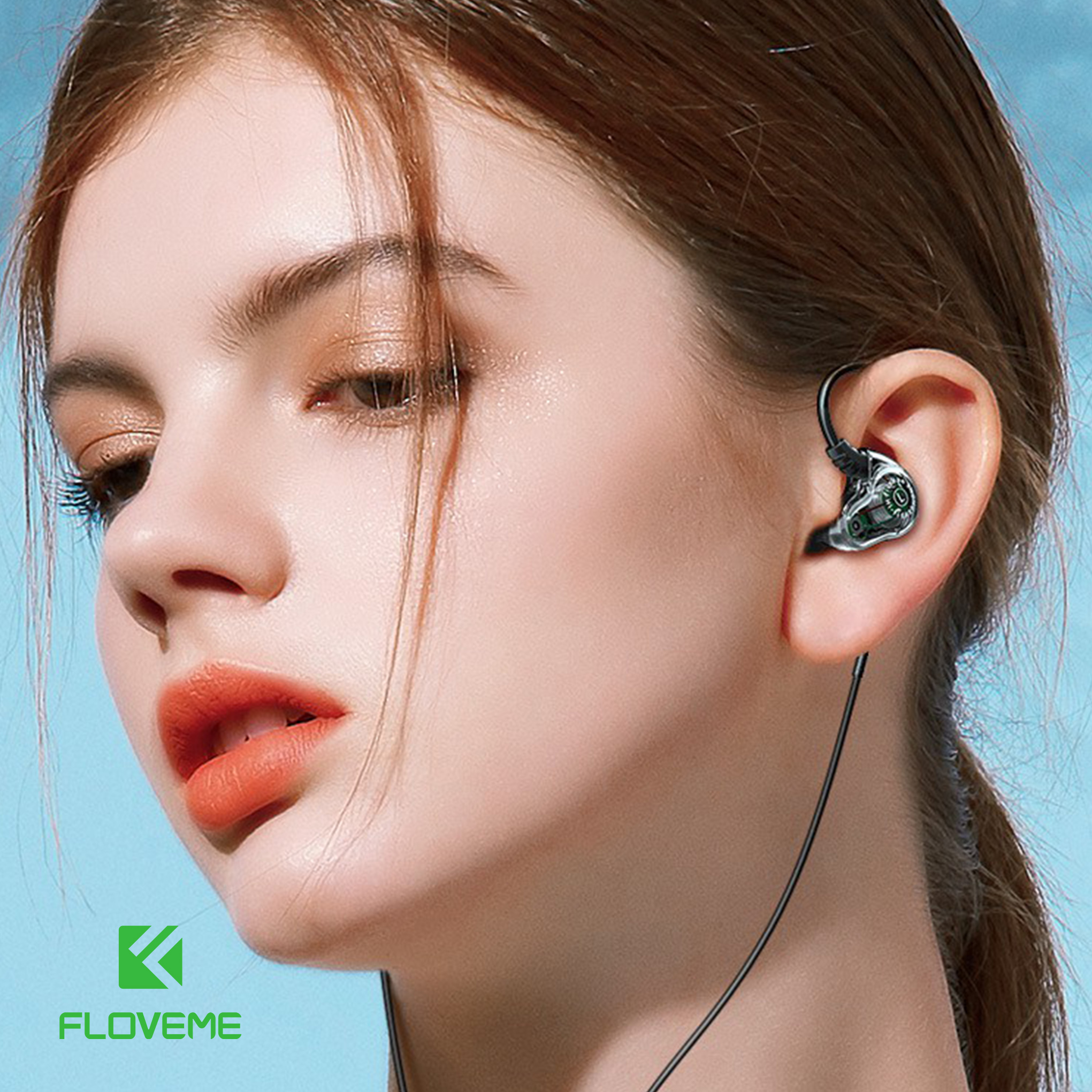 Tai nghe tinh thể FLOVEME 610A - Công nghệ loa kép - Âm thanh sống động - Mic đàm thoại rõ ràng - Hàng chính hãng
