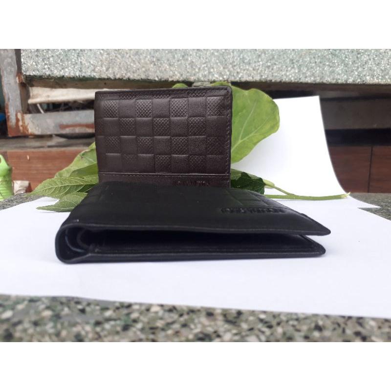 Bóp da nam cao cấp da bò Nappa dập vân Caro dáng ngang STORE CH