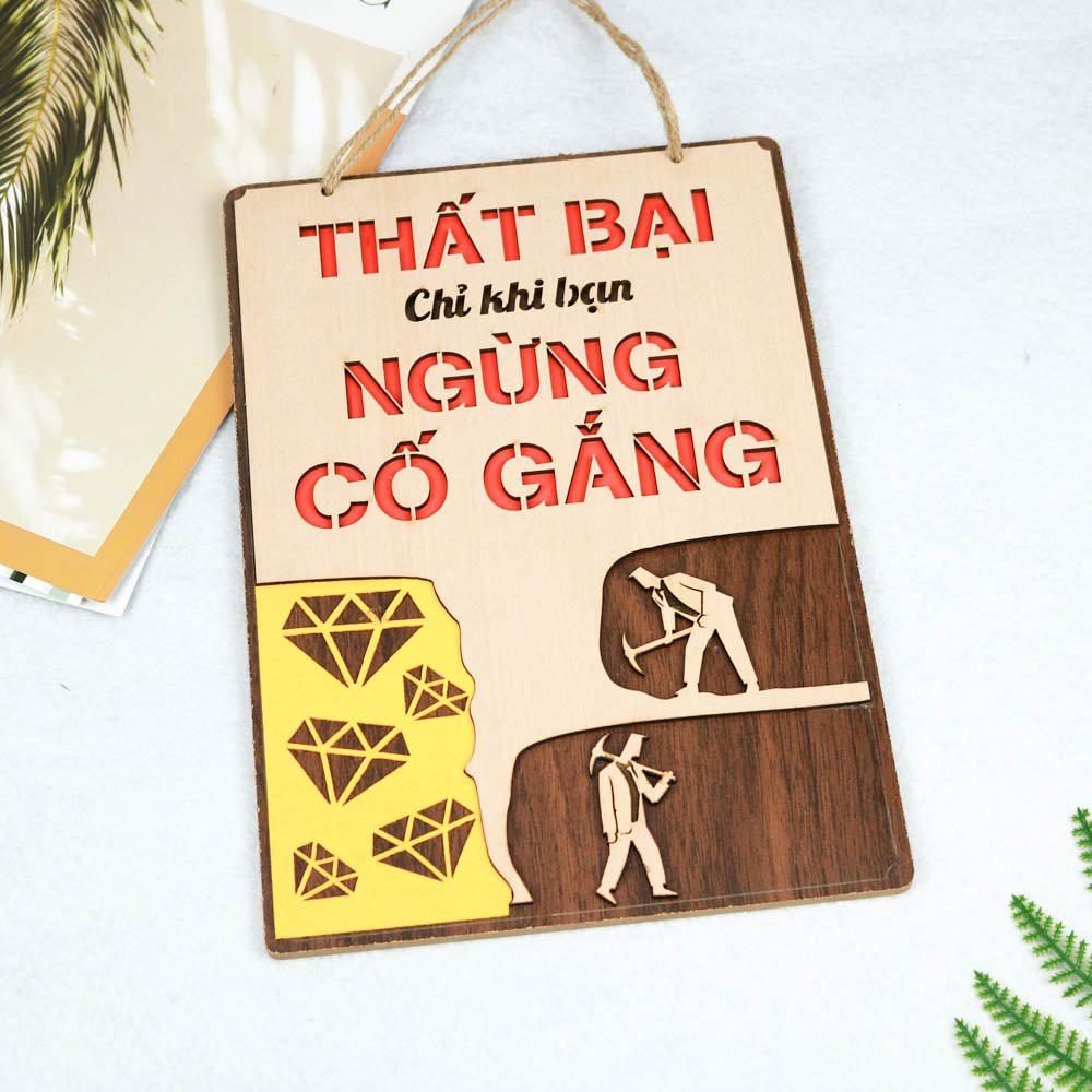 Bảng gỗ decor SLOGAN TRANG TRÍ cửa hiệu văn phòng Kèm quà tặng 17k mỗi đơn hàng Số 2