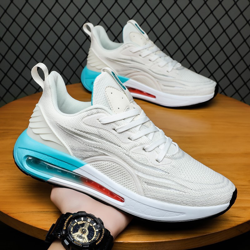 Giày Thể Thao Nam GEMI - Giày Sneaker Màu Xanh Trắng Đế cao, Thoáng Khí Chạy Bộ Thoải Mái - G5533