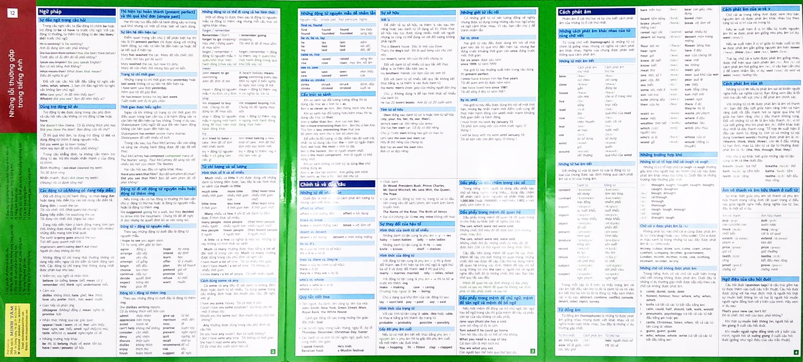 Sách English At A Glance – Những Lỗi Thường Gặp Trong Tiếng Anh