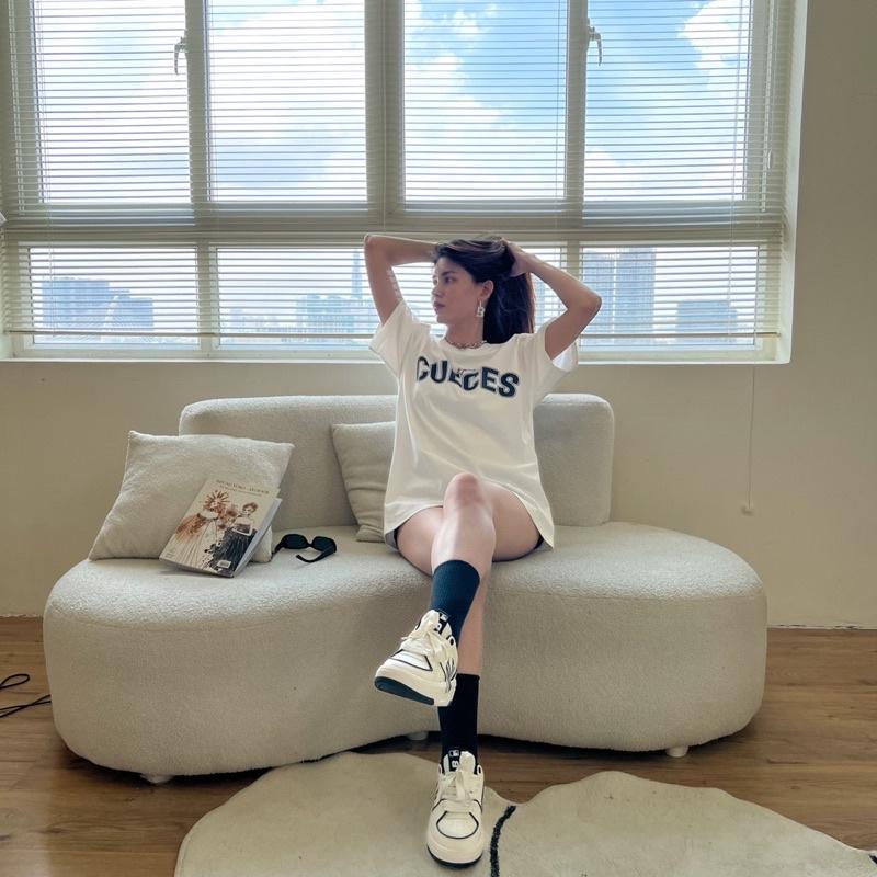 Áo thun ALTHOUGH form unisex, in chữ CUECES, chất vải Cotton 100% thoáng mát
