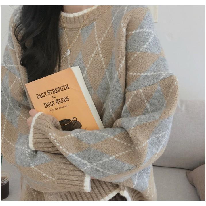 Áo len nữ thổ cẩm dài tay dáng rộng hàn quốc giá rẻ -115