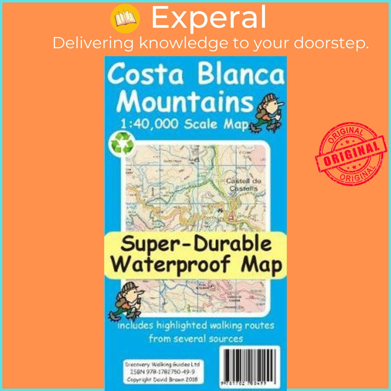 Sách - Costa Blanca Mountains Tour & Trail Super-Durable Map by David Brawn (UK edition, paperback)