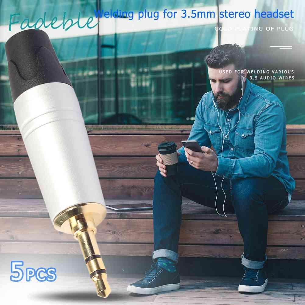 Set 5 Jack Cắm 3 Cực Mạ Vàng 3.5mm Chuyên Dụng Sửa Chữa Tai Nghe