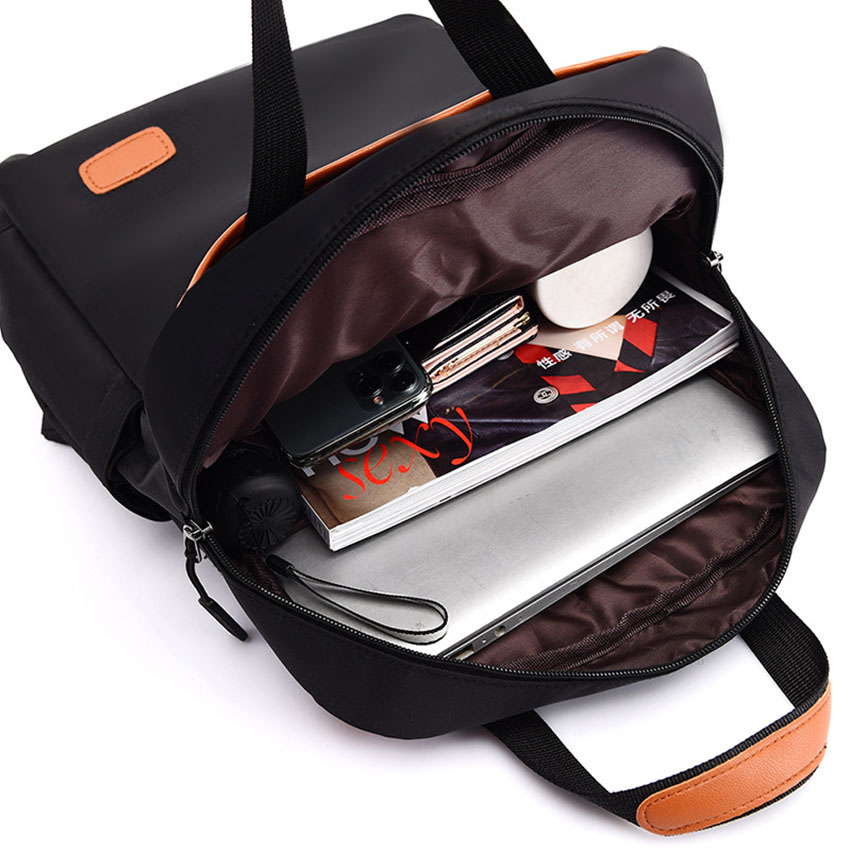 Balo nữ thời trang B1077 NASI nhiều ngăn đựng laptop 14 inch ba lô vải dù chống thấm phong cách hàn quốc học sinh đi học đi làm công sở