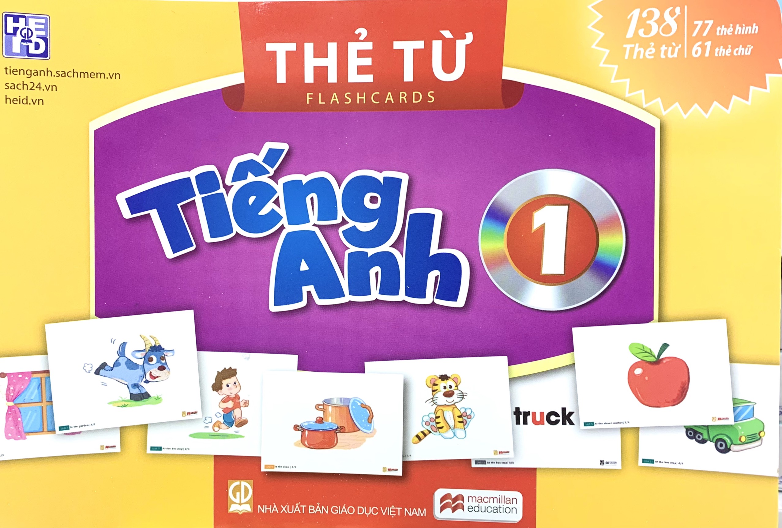 Thẻ Từ Flash Cards Tiếng Anh lớp 1 (HEID)