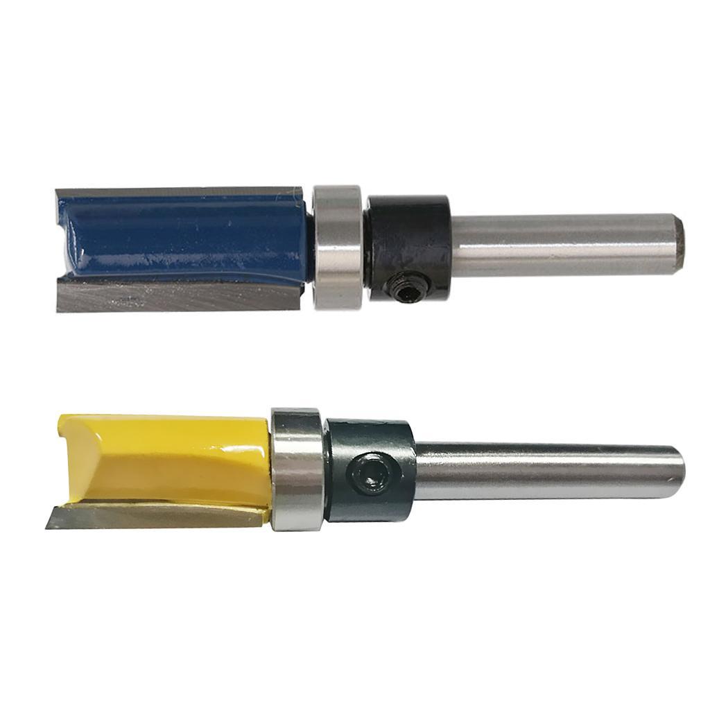 2 Flute 1/4'' Shank Mortise Template Router Bit Flush Trim for Solid Wood