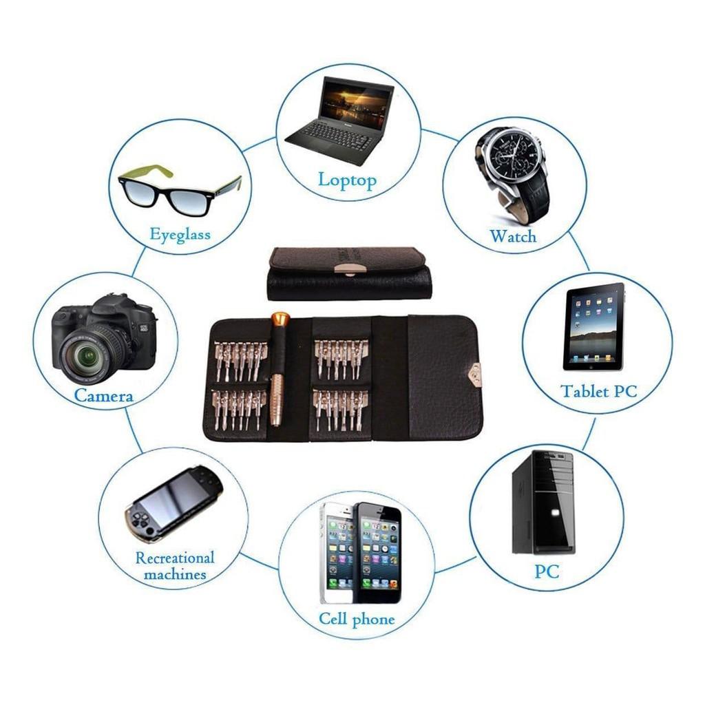 Bộ tua vít,Bộ tô vít ví da 25 in 1 siêu tiện lợi