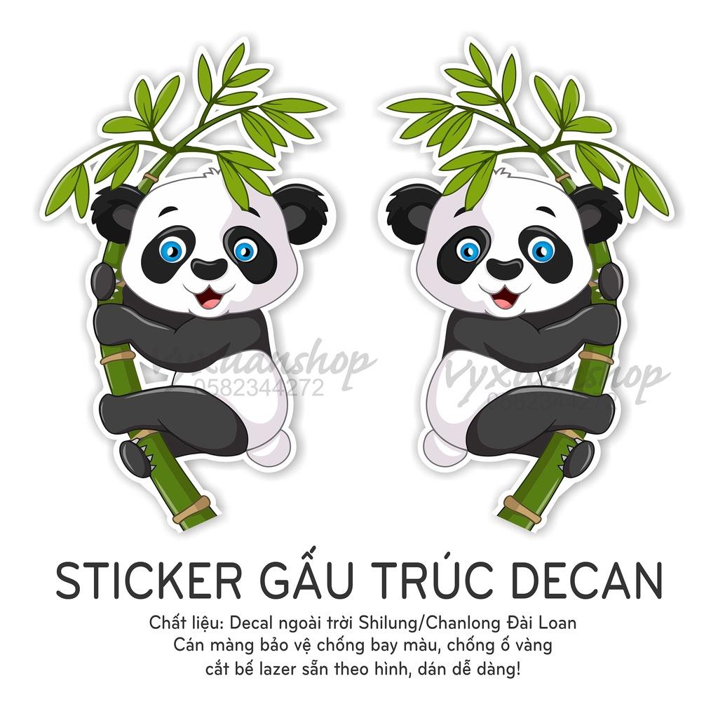 Decal Gấu Trúc Panda dán xe ô tô, sticker dán cửa kính, xe tải