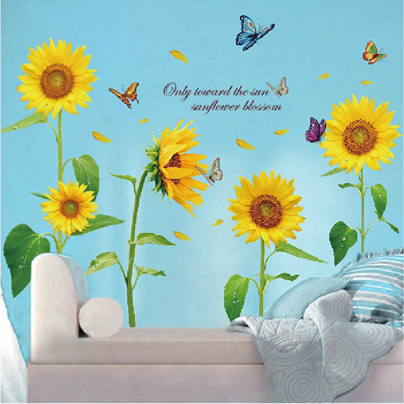 Decal dán tường hoa mặt trời đón năng XL8011 Flowerdecal