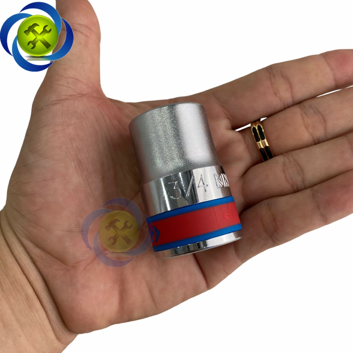 Tuýp 3/4 hệ inch đuôi 3/4 Kingtony 633024S loại ngắn 12 cạnh màu trắng 19,05mm