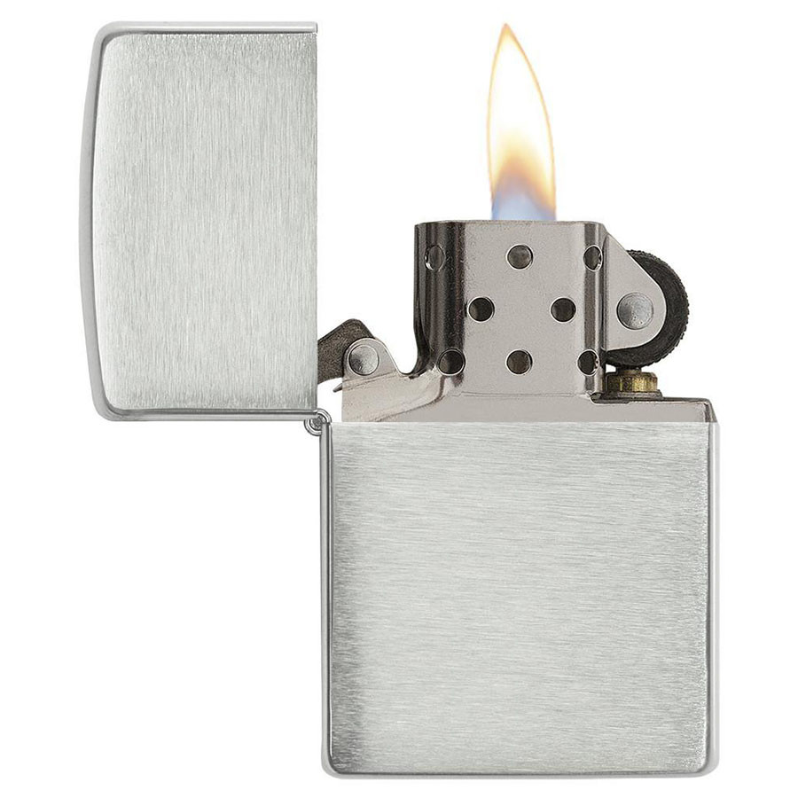 Bật Lửa Zippo Bạc Nguyên Khối Vân Nhám