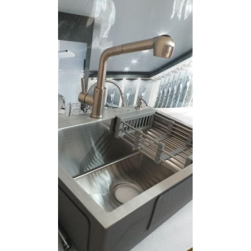 Chậu rửa bát inox 1 hố Kagol, kích thước 60x45