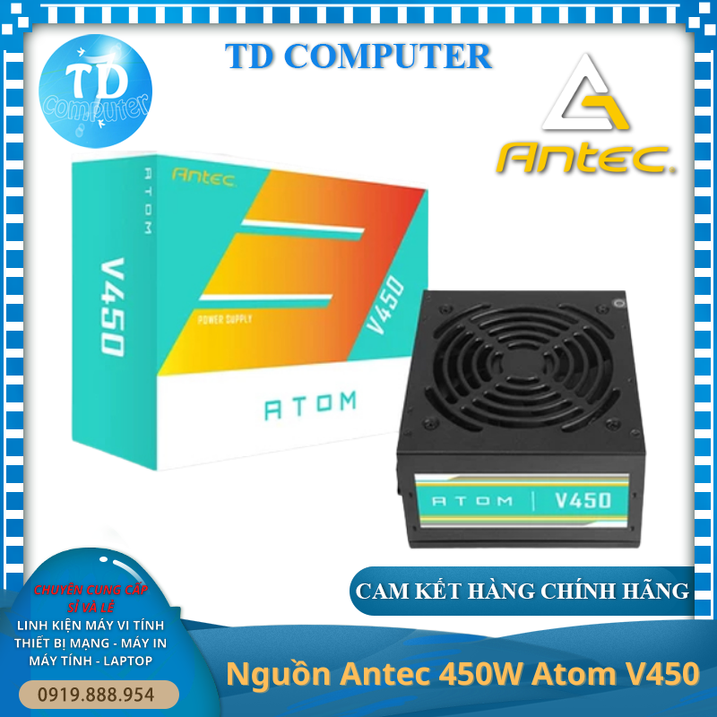 Nguồn Antec 450W Atom V450 công suất thực - Hàng chính hãng Khải Thiên phân phối