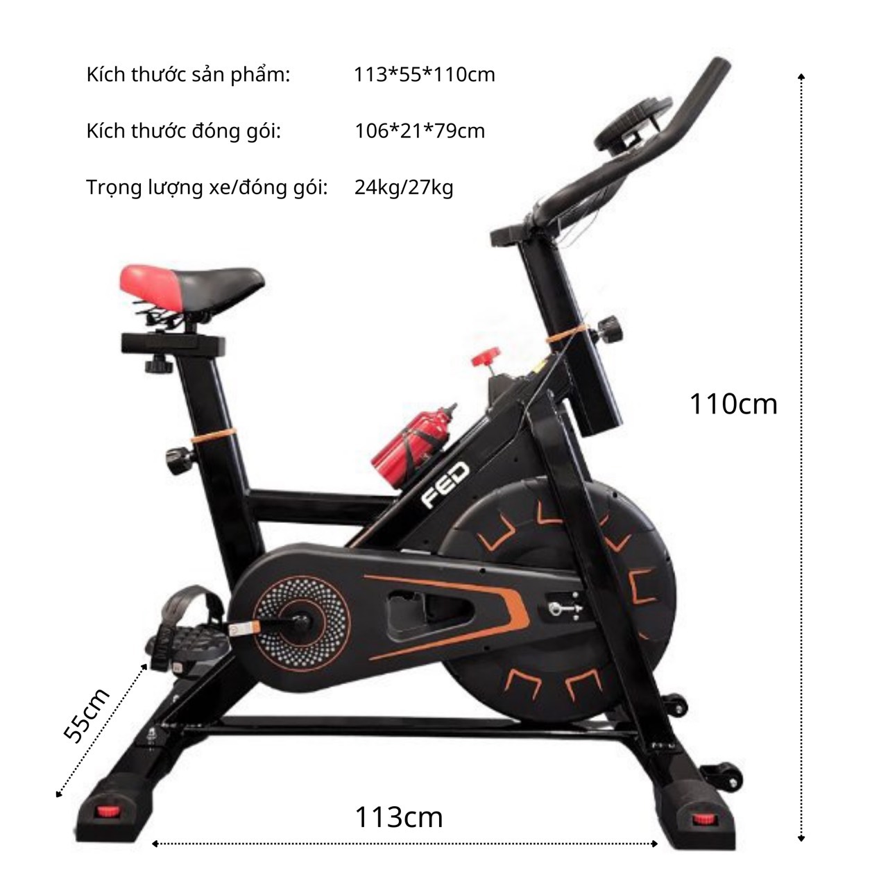 Xe Đạp Tập Thể Dục,Tập Gym Tại Nhà Đa Năng K370 Cao Cấp Đại Nam Sport + Tặng Máy Massage Xung Điện