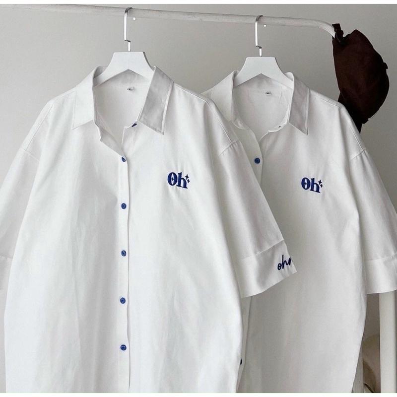 Áo Sơ Mi Form Rộng Thêu Nổi OH OH Nam Nữ Unisex