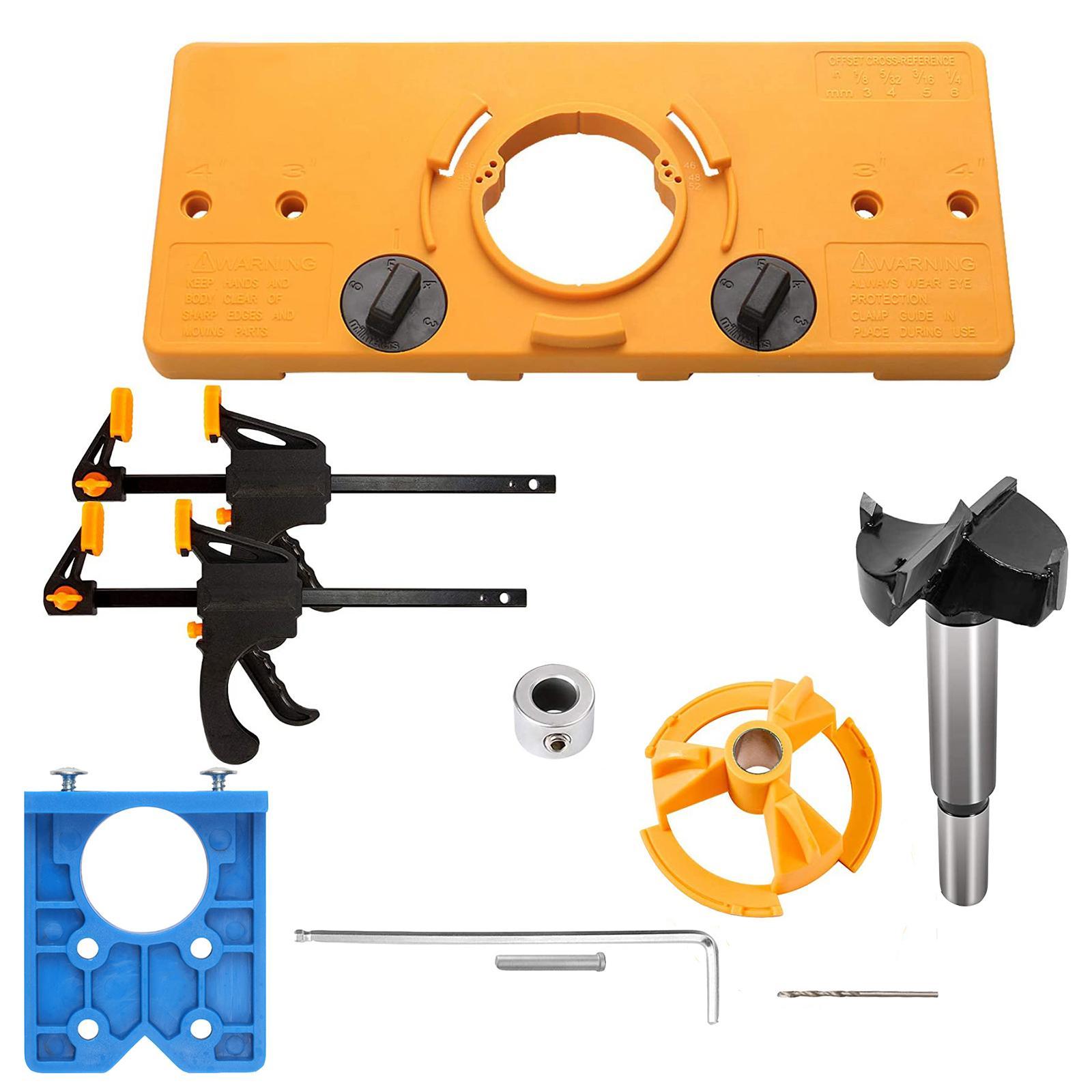 35mm Hinge Drilling Jig Guide Locator Drilling Tool for Woodworking Door Cabinet